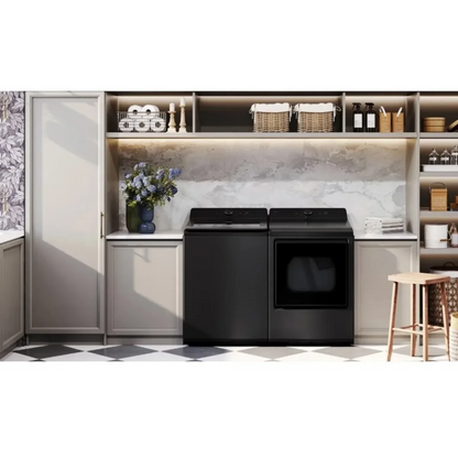 LG 27 Inch Rear Control Gas Dryer with 7.3 cu ft. Ultra Capacity, AI Sensor Dry, Quiet Operation in Black DLG8201L