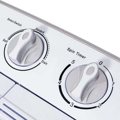 Gymax 8lbs Compact Mini Twin Tub Washing Machine Washer Spinner