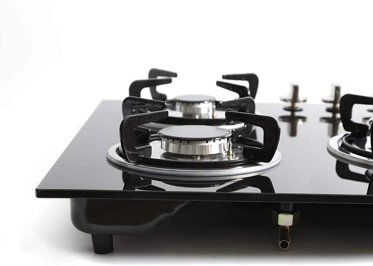 Miumaeov Gas Cooktop 30" Tempered Glass Gas Hob LPG/NG Cooktops Cooker Cooktop High Power Burners Kitchen Cooktop Black