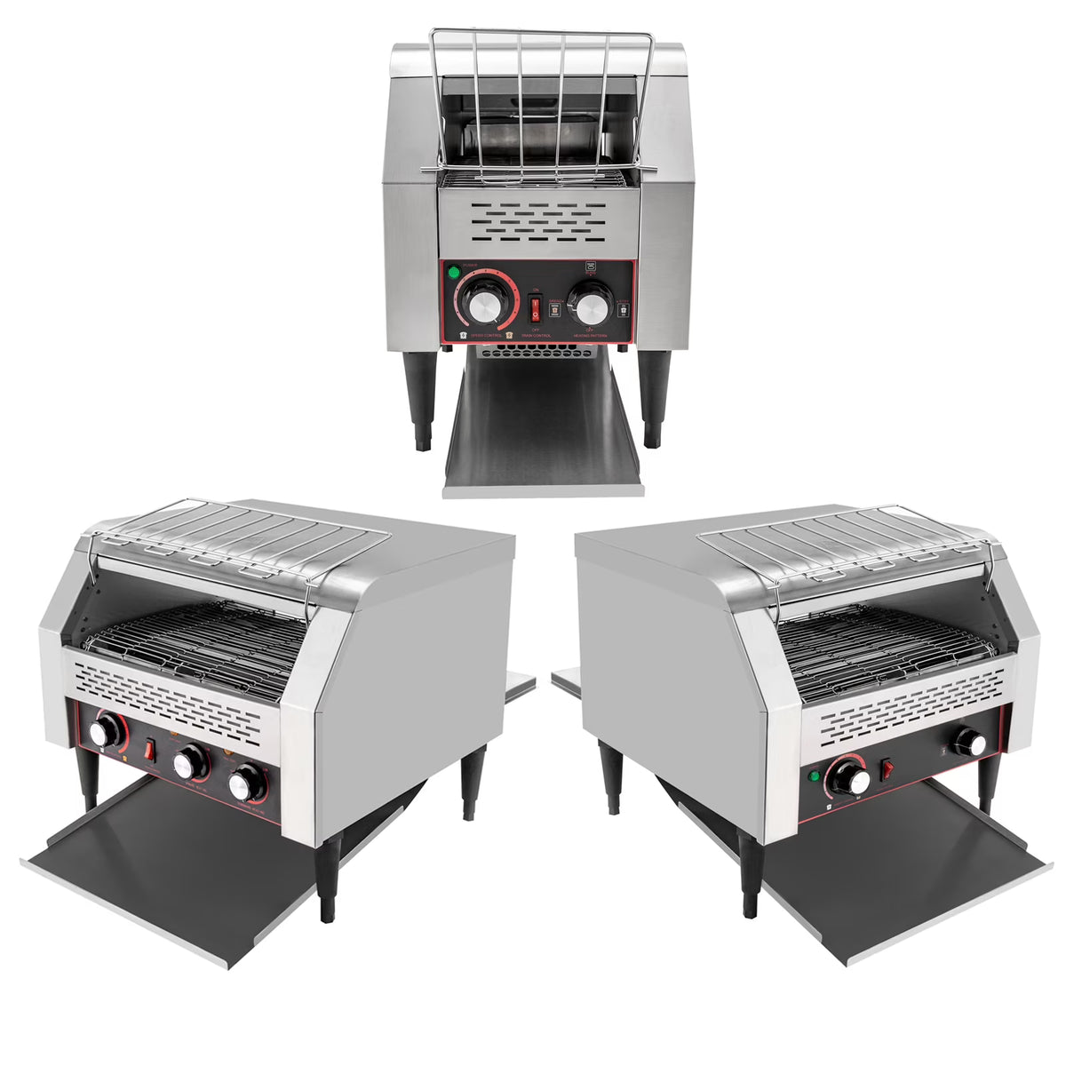 High Efficiency Commercial Conveyor Toaster with 7 Speeds and 3 Modes, 150-450 Slices per Hour, Ideal for Cafes, Buffets, and Coffee Shops