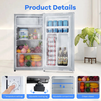 OYang Single Door Mini Fridge, Super Quiet 19.3"D x17.5"W x 32.7"H