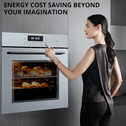 2025 New 24" Single Wall Ovens with 70L Capacity and 3000W 240V,Electric Wall Oven with 8 Cooking Functions & 108 Automatic Recipes,Touch Control,Safety Lock,Timer,2.5 CF Convection Built-in Oven