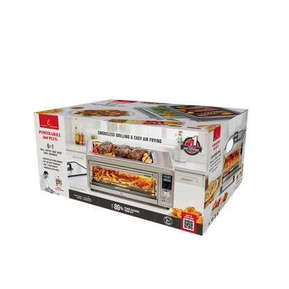 Emeril Power Grill 360 Plus, 6 n 1 Smokeless Grill and Air Fry Toaster Oven XL, 1750 W