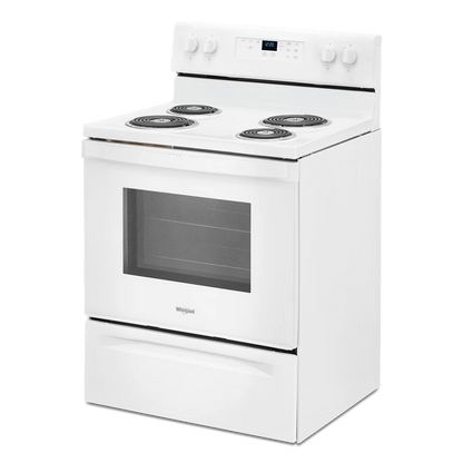 WHIRLPOOL WFC315S0JW 30" freestanding coil electric range