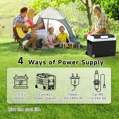 12 Volt Car Refrigerator, 37QT Portable Fridge Freezer(-4�H~68�H), Compressor Cooler 12/24V DC and 110~240 AC for Truck Van RV Camper SUV Travel Camping Road Trips