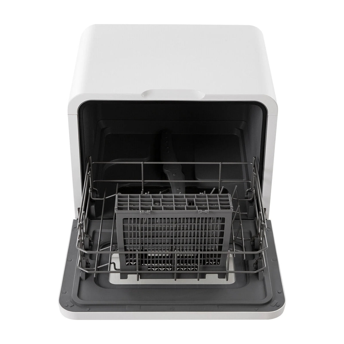 Modern Rectangular Portable Compact Countertop Mini Dishwasher with Water Tank Leak-Proof Air Dry White 120V 785W 17.32*16.25*16.69in for Apartments, Snack Bars, Dorms