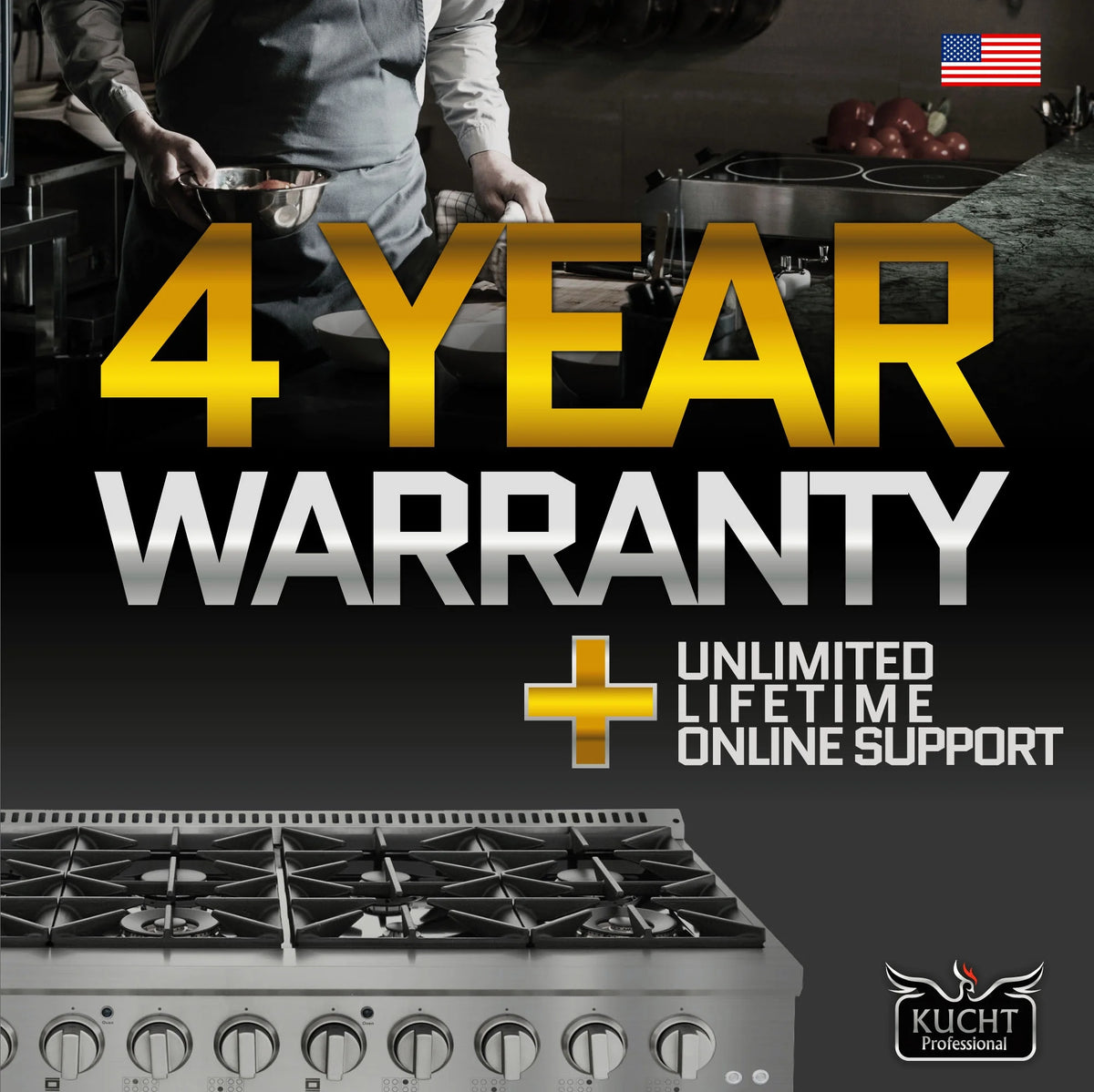 36 in. 5.2 cu. ft. Dual Fuel Range for Propane Gas in Titanium Stainless.