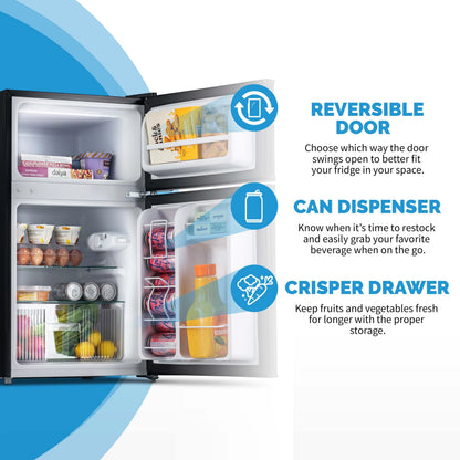 Newair 3.1 Cu. Ft. Compact Mini Refrigerator with Freezer in Gray