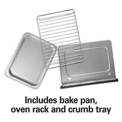 Hamilton Beach 2-in-1 Countertop Toaster Oven & Long Slot 2 Slice Toaster Combo, Stainless Steel