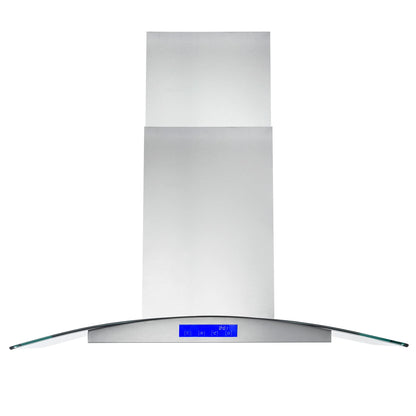 Cosmo 4 Piece Kitchen Appliance Packages with 36" Freestanding 220/240V Dual Fuel Range 36" Island Range Hood 24" Built-in Integrated Dishwasher & French Door Refrigerator Kitchen Appliance Bundles