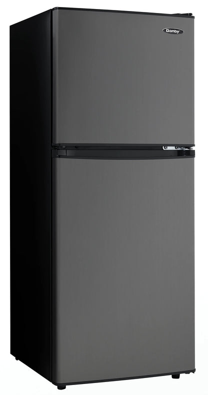 Danby 4.7 cu. ft. 2-door Compact Fridge in Black Stainless Steel Look DCR047A1BBSL