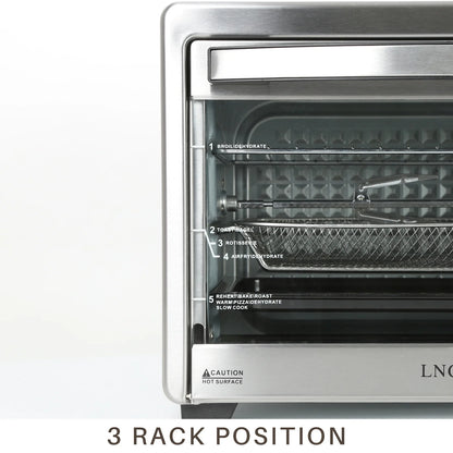 LNC 34 qt Air Fryer, Black - Ready Light Indicator