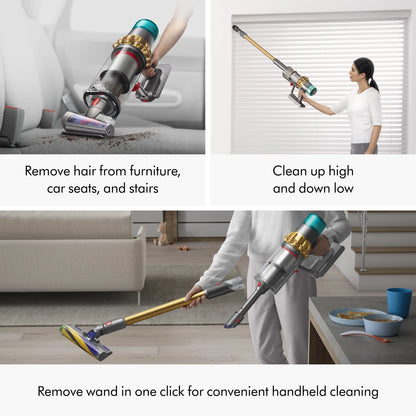 Restored Premium Dyson V15 Detect Absolute Vacuum | Iron/Gold (Refurbished)
