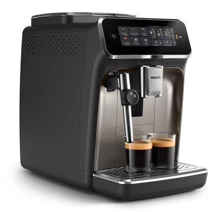 Philips 3300 Fully Automatic Espresso Machine with Milk Frother, Black and Chrome