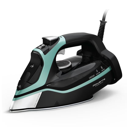 Rowenta Steam Force+ Iron for Clothes, Stainless Steel Soleplate, 1850 Watts, 400 Microsteam Holes, Garment Steamer, Black & Blue, DW9440U1