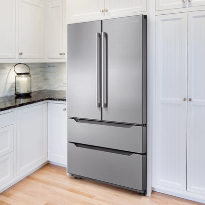 Cosmo 2 Piece Kitchen Appliance Packages with 30" Free Standing Gas Range Kitchen Stove & French Door Refrigerator Kitchen Appliance Bundles