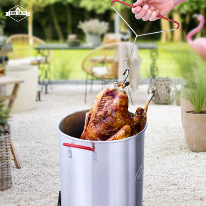 Hike Crew 14-Piece Outdoor Turkey Fryer Kit W/30Qt Boiler Pot, 10Qt Turkey Fryer Pot, Stand & More