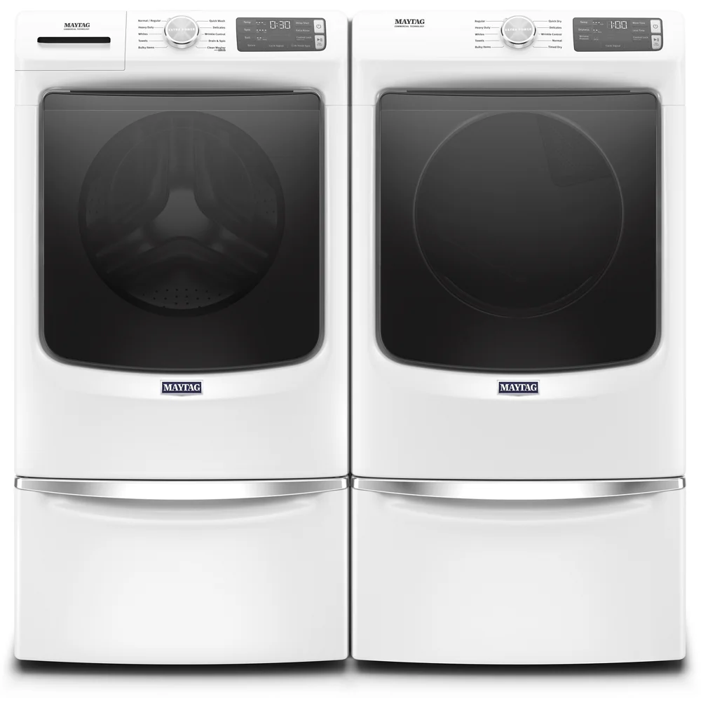 Maytag MED5630HW 7.3 Cu. Ft. White Front Load Electric Dryer with Extra Power and Quick Dry Cycle