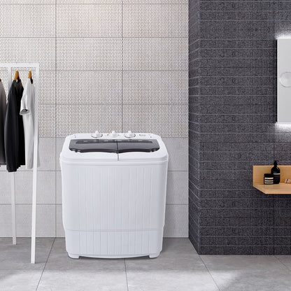 Compact Twin Tub with Built-in Drain Pump XPB35-188S 14.3(7.7 6.6)lbs Semi-automatic Gray Cover Washing Machine