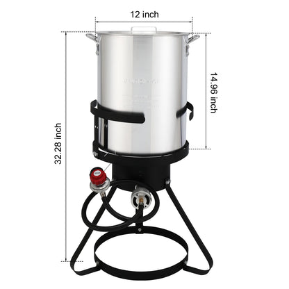 Ktaxon Propane Outdoor Fryer Kit Aluminum Frying/Boiling Turkey Fryer Pot 30QT 4 Piece Set
