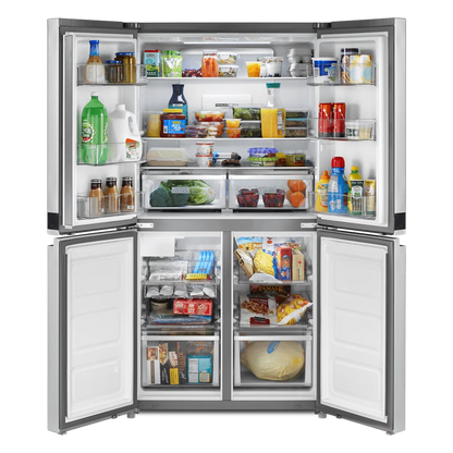 Whirlpool Counter Depth 4 Door Refrigerator, Metallic Steel, 36", 19.4 cu ft
