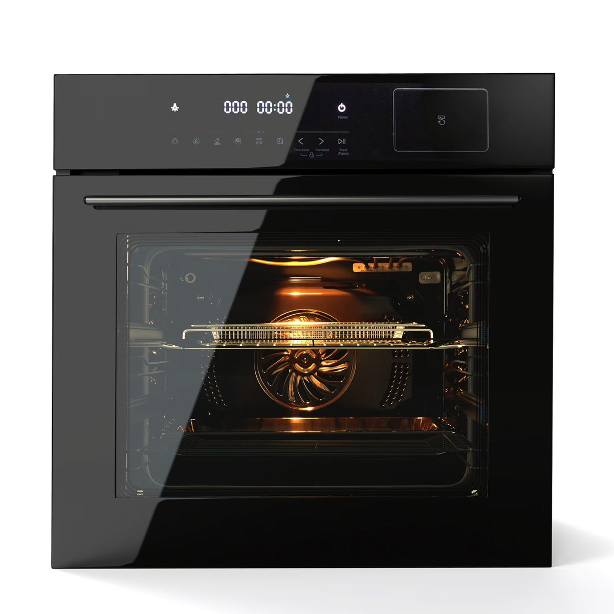 Aoile 24" Single Wall Oven, 3000W 2.5 Cu.Ft. Built-in Electric Oven with 4 Cooking Functions & 108 Automatic Recipes