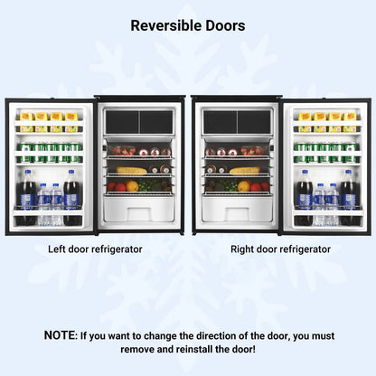 Smad 3.8 Cu ft 12/24V RV Refrigerator 110L DC Compact Portable Fridge with Freezer