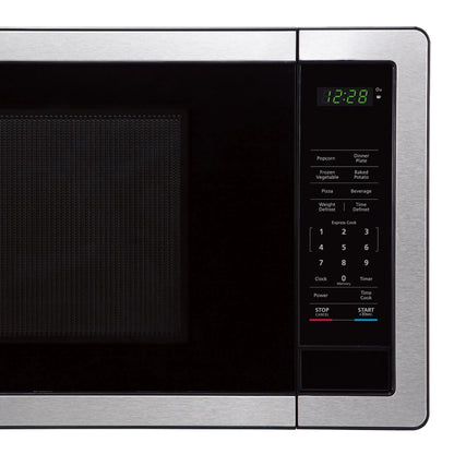 Magic Chef 1.6 Cu. ft. 1100W Countertop Microwave Oven with Push-Button Door in Black, New