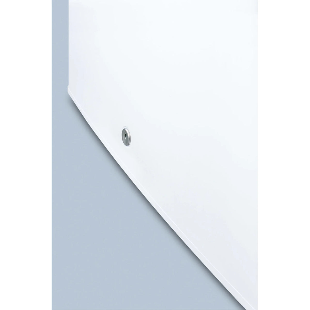 Compact manual defrost all-freezer with lock and probe hole