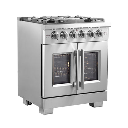 FORNO Capriasca 30" Freestanding French Door Gas Range