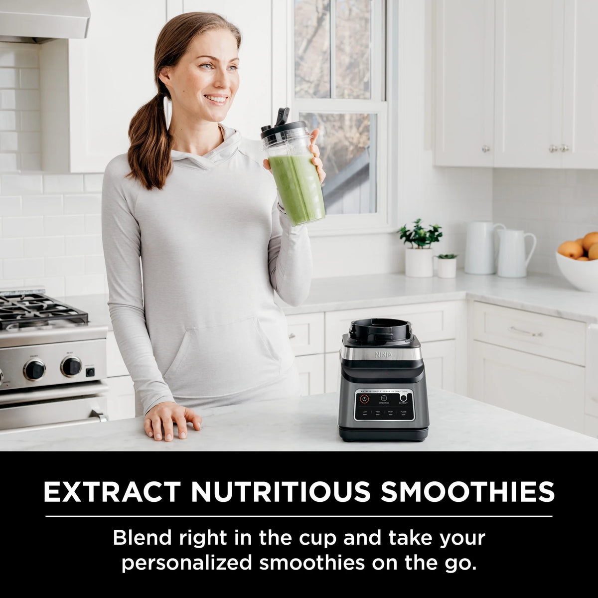 Ninja Professional Plus DUO Blender, 1400 W, 2 Auto-IQ Programs for Smoothies, Nutrient Extraction, 72 oz* Total Crushing Pitcher & (1) 24 oz To-Go Cup, Black, BN750