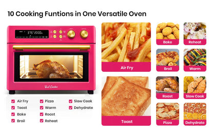 VAL CUCINA 10-IN-1 AIR FRYER TOASTER OVEN -  BRUSHED STAINLESS STEEL