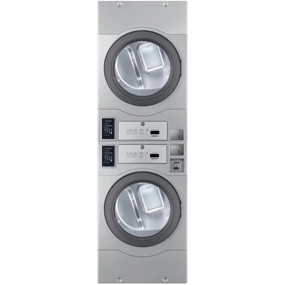 Crossover Stackable 22-Pound Electric Commercial Dryers with Extra Large 7. Cu. Ft. Drum in Silver