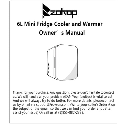 Clearance! Mini Refrigerator for Office, Electric Cooler & Warmer (6Liter/8Can) Portable Compact Personal Fridge, 100% Freon-Free & Eco-Friendly for Car, Trip, Outdoor, Office, Dorm, Apartment, S11399