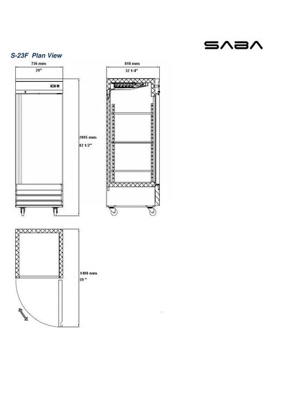 Heavy Duty Commercial 23 cu ft Solid Door Stainless Steel Upright Reach-in Freezer (1 Door)