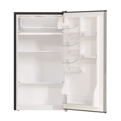 Frestec 3.2 Cu ft One Door Mini Fridge, Estar, Stainless Steel Look, New
