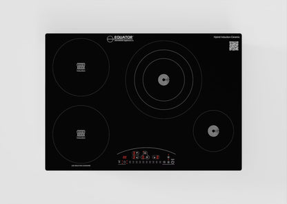 Equator 30" Electric Hybrid CERAMIC-INDUCTION 4 Burner Cooktop 9 Power 220V