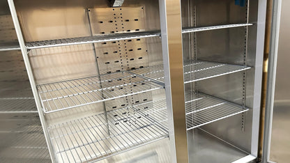 54 in. with 42 Cu.ft. Auto Defrost Freezer, Commercial 2 Door Reach in Upright Freezer in Stainless Steel, NSF