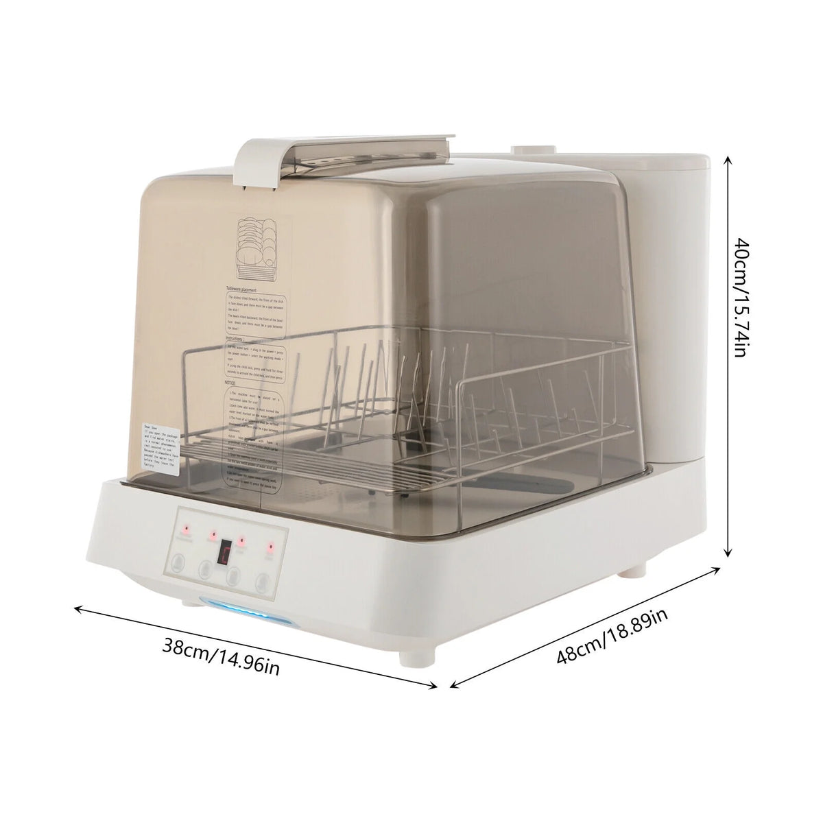 TFCFL 800W Portable Mini Dishwasher Countertop Dish Washing Machine w/ Washing Programs