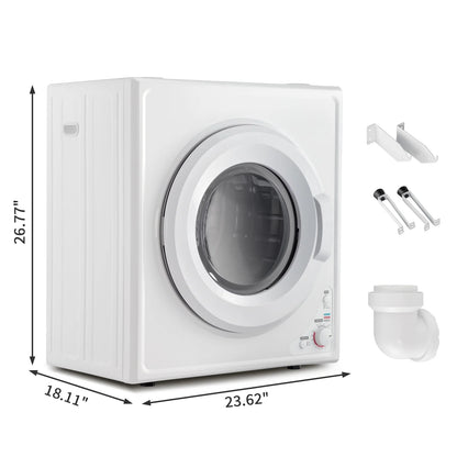 GYJ40-168I1 Compact portable Household clothes Dryer 4KG 2.6CUFT with Stainless Steel Drum White 120V 1400W MECHANICAL Control