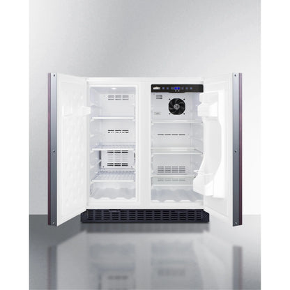 30 Inches wide undercounter frost-free side-by-side refrigerator-freezer with panel-ready doors