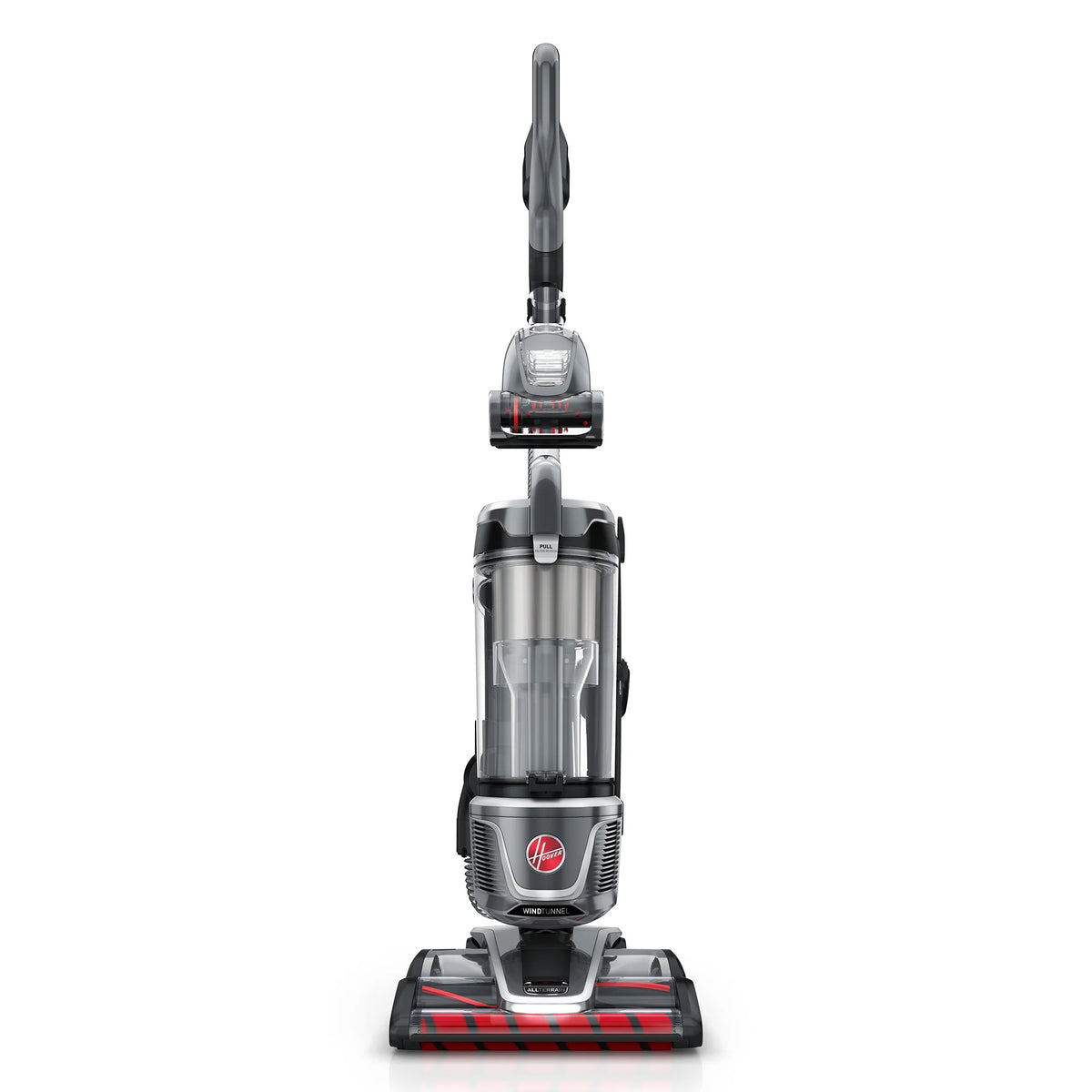 Hoover Upright Vacuum, WindTunnel All Terrain Bagless, Strong Suction, Hard Floor and Carpet, HEPA Filter, Dual Brush Rolls, and Swivel Steering UH77210V, New