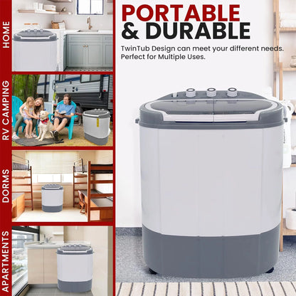 Open Box Pyle Pure Clean 110 Volt 2 in 1 Compact and Portable Washer and Dryer