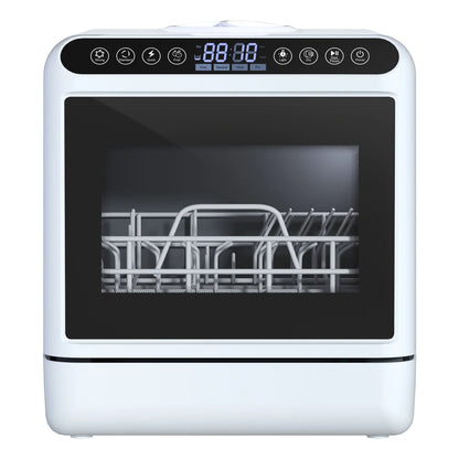 Kitem Mini Dishwasher with 6 Functions, 5 Place Settings -- 2-Tier Rack, 3-Spray Arm, Air-Dry Function, Portable Dishwasher with 5L Water Tank, Automatic Smart Countertop Dishwasher