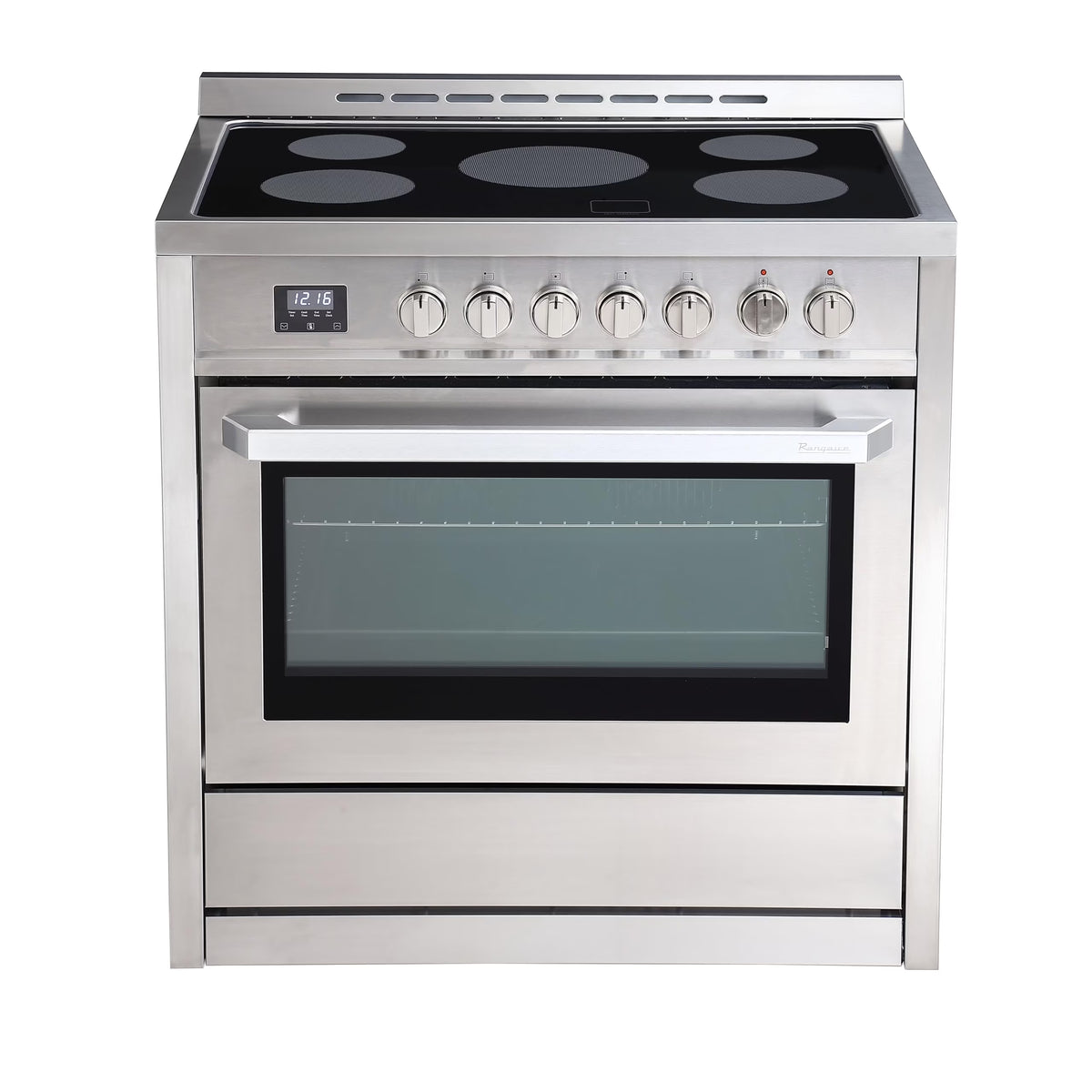 Rangaire RRE361TS 36" Electric Range Oven with Timer - Stainless Steel, Infrared Stove Burners, True Convection, Easy Reach Racks