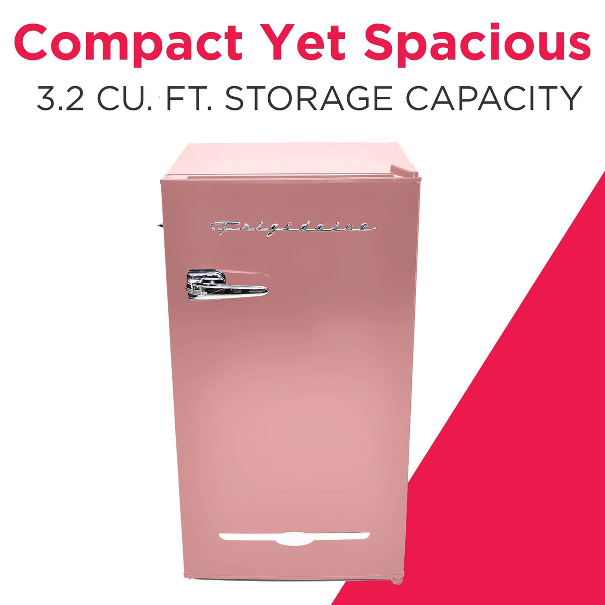 Frigidaire EFR376-C-PINK 3.2-Cu.-Ft. 65-Watt Retro Bar Fridge with Side Bottle Opener (Pink)