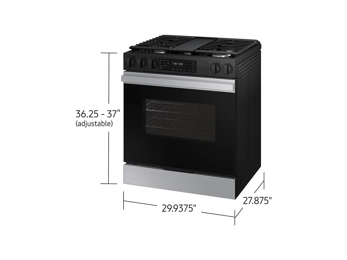 Samsung Bespoke Smart Slide-In Gas Range 6.0 cu. ft. with Air Fry & Precision Knobs NSG6DG8300SR