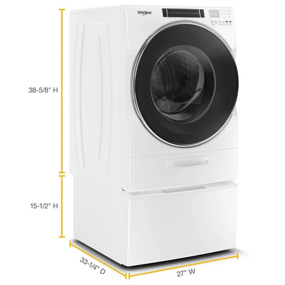 Whirlpool 5.0 cu ft High-Efficiency White Front Load Washing Machine with Load & Go(TM) XL Dispenser