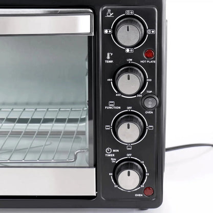 Better Chef Chef Central XL Toaster Oven and Broiler with Dual Solid Element Burners in Black