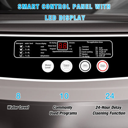 TABU Washer and Dryer Set, 19LBS Fully Automatic Washing Machine & 8.8LBS Clothes Dryer (White&White)